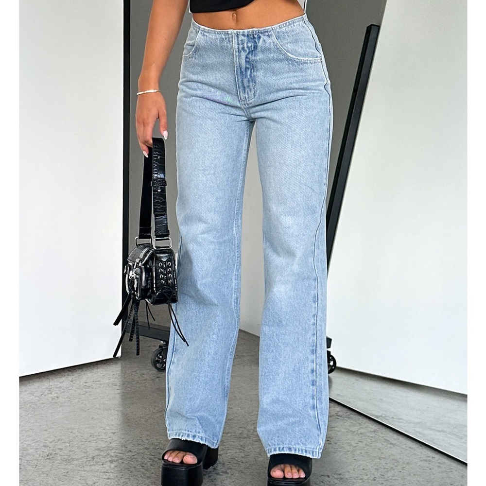 In Heaven Mid Rise Straight Leg Jeans